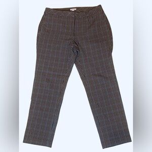 J. Jill Women's Checked Trousers in Brown, Black, & Blue.